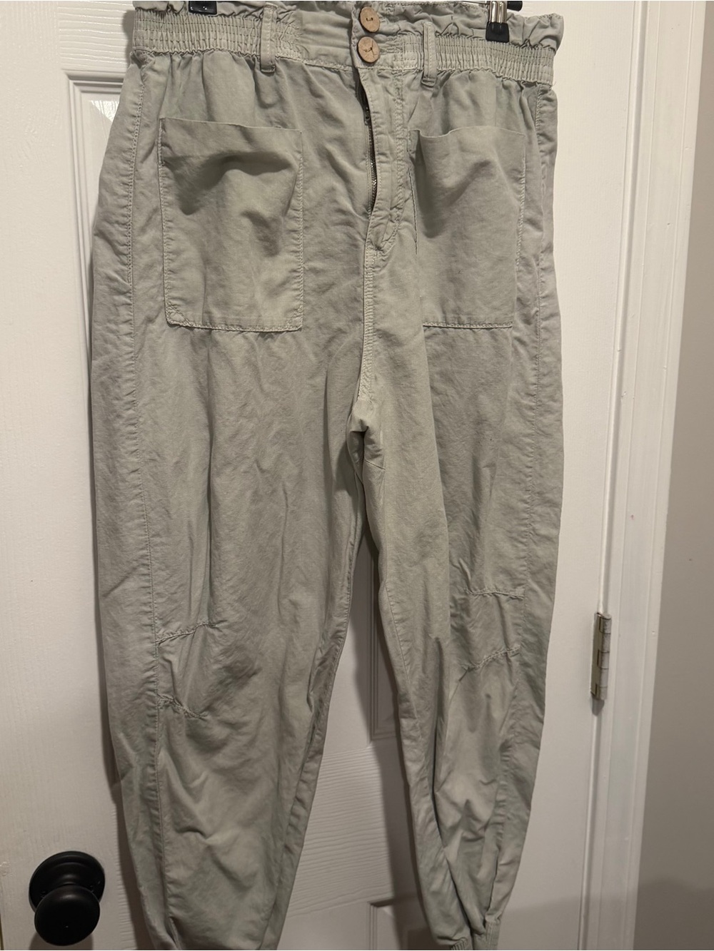 Zara Paperbag Jogger Pants Women’s US 6 Sage Green High Rise